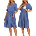 thumbnail image 1 of Women's Short Sleeve Ruffle Maternity Nursing Dresses for Breastfeeding, 1 of 4