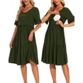 thumbnail image 1 of Women's Short Sleeve Ruffle Maternity Nursing Dresses for Breastfeeding, 1 of 5