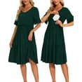 thumbnail image 1 of Women's Short Sleeve Ruffle Maternity Nursing Dresses for Breastfeeding, 1 of 4