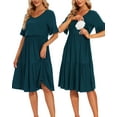 thumbnail image 1 of Women's Short Sleeve Ruffle Maternity Nursing Dresses for Breastfeeding, 1 of 5