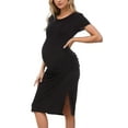 thumbnail image 1 of Women's Maternity Dress Short Sleeve Split Pregnancy Dresses Maternity Clothes, 1 of 6