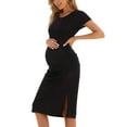thumbnail image 1 of Women's Maternity Dress Short Sleeve Split Pregnancy Dresses Maternity Clothes, 1 of 6