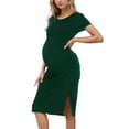 thumbnail image 1 of Women's Maternity Dress Short Sleeve Split Pregnancy Dresses Maternity Clothes, 1 of 6