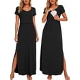 thumbnail image 1 of Women's Split Maternity Long Dresses Nursing Dresses for Breastfeeding, 1 of 6
