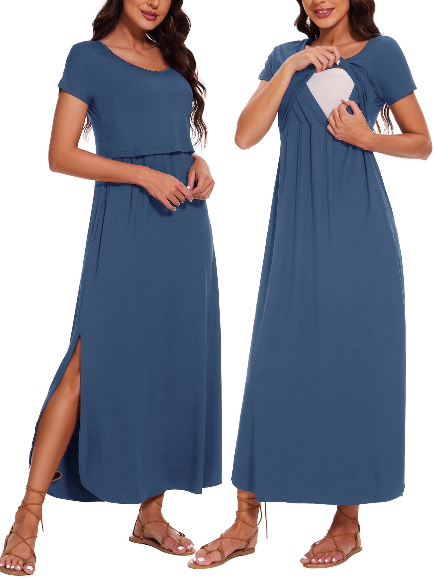 knee length dresses for ladies Belted Nursing Midi with Pockets- Beige Floral – Nursing Queen