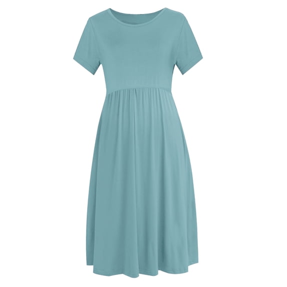 Women's Summer Dress Casual Short Sleeve Dress with Pockets
