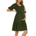 thumbnail image 1 of Women's Summer Maternity Dress Ruffle Short Sleeve Maternity Clothes, 1 of 5