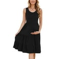 thumbnail image 1 of Women's Summer Maternity Dress Sleeveless Ruffle Tank Dress with Pockets, 1 of 6