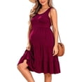 thumbnail image 1 of Women's Summer Maternity Dress Sleeveless Ruffle Tank Dress with Pockets, 1 of 6