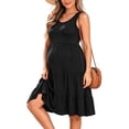 thumbnail image 1 of Women's Summer Maternity Dress Sleeveless Ruffle Tank Dress with Pockets, 1 of 6