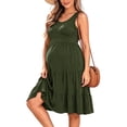thumbnail image 1 of Women's Summer Maternity Dress Sleeveless Ruffle Tank Dress with Pockets, 1 of 6