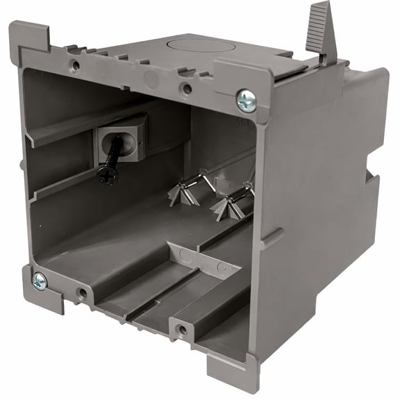 SmarToggle Two Gang Retrofit Wall Box Old Work Electrical Box for Stud or No-Stud Mount | 1-1/2" Toggle Depth | Smart Device, Switch, or Outlet Dual Mount PC Wall Box