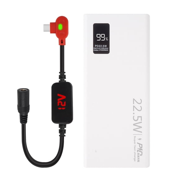 Smarkey Heated Jacket Battery Replacement QC3.0 PD Power Bank with Type C To DC5.5mm Output 12V Step-Up Adapter Battery Cable for Milwaukee M12,Makita, Snap-on, Metabo, Craftsman, AEG