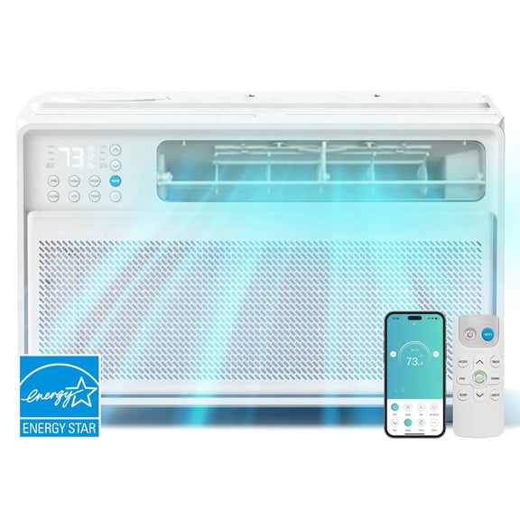Smart 10000 BTU Window AC with WiFi Energy Star Rated, Inverter Technology, Covers 440 sq. ft., Remote Control, Ultra Quiet, Easy Install, ECO/Timer/Auto Restart
