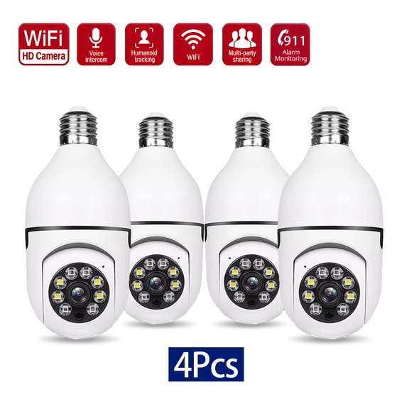 Smart 1080P WiFi Security Camera 360° Panoramic IP54 Motion Detection Color Night Vision 2-Way Audio Mobile App Home Shop Surveillance