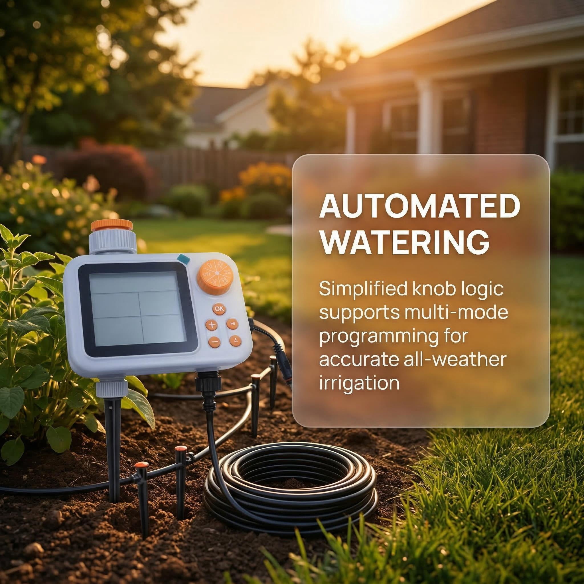 Smart 15-Pot Automatic Watering System — Indoor Automatic Watering Kit with Programmable Timer and Humidity Sensor — Drip Irrigation System for Potted Plants While You're Away