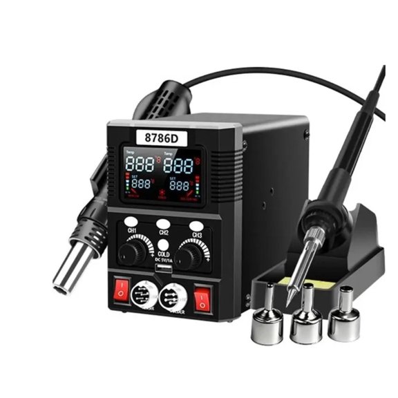 Smart 2-in-1 Rework Soldering Station 700W, High-Power Hot Air Gun & Precision Iron Kit