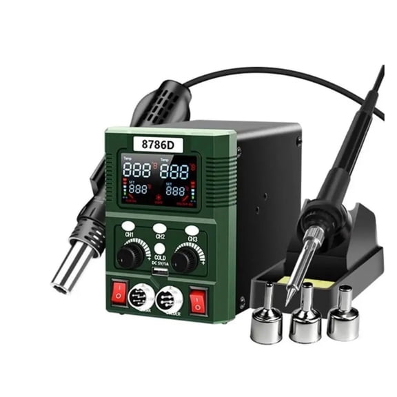 Smart 2-in-1 Rework Soldering Station 700W, High-Power Hot Air Gun & Precision Iron Kit