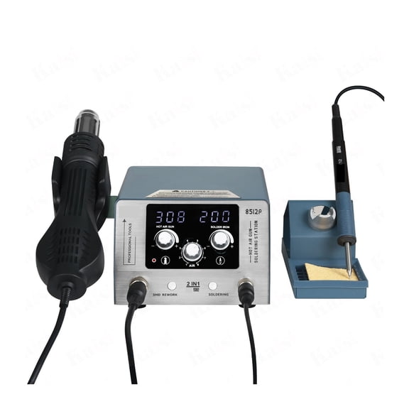 Smart 2-in-1 SMD Rework Soldering Station 8512P, 700W Hot Air Gun & Quick-Heating T12 Iron Kit ,Repair Gear