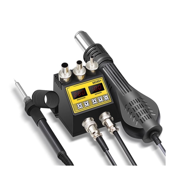 Smart 2-in-1 SMD Rework Soldering Station 8858D, Portable Hot Air Gun & Precision Iron Kit