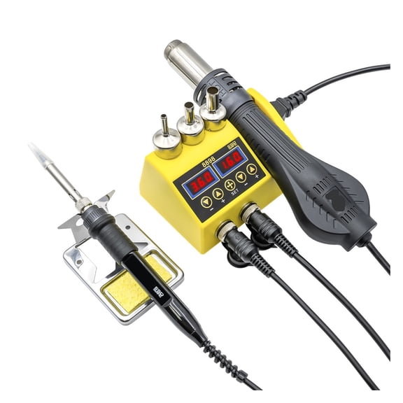 Smart 2-in-1 SMD Rework Soldering Station 8898, 750W Hot Air Gun & Precision Iron with LCD Display ,Repair Gear