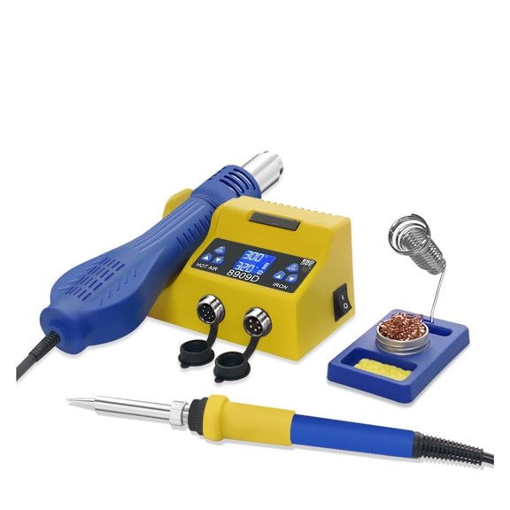 Smart 2-in-1 SMD Rework Soldering Station 8909, Portable Hot Air Gun & Precision Iron Kit