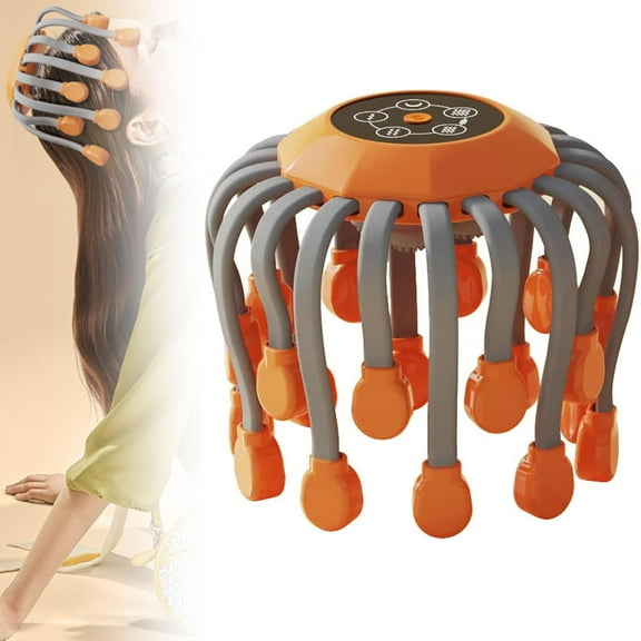 Smart 20-Claw Electric Head Massager Scalp|5 Smart Modes|Wireless 360° Deep Intelligent Octopus Massage|TMS Pulse Technology|Stress Relief Sleep Aid for Home,Travel