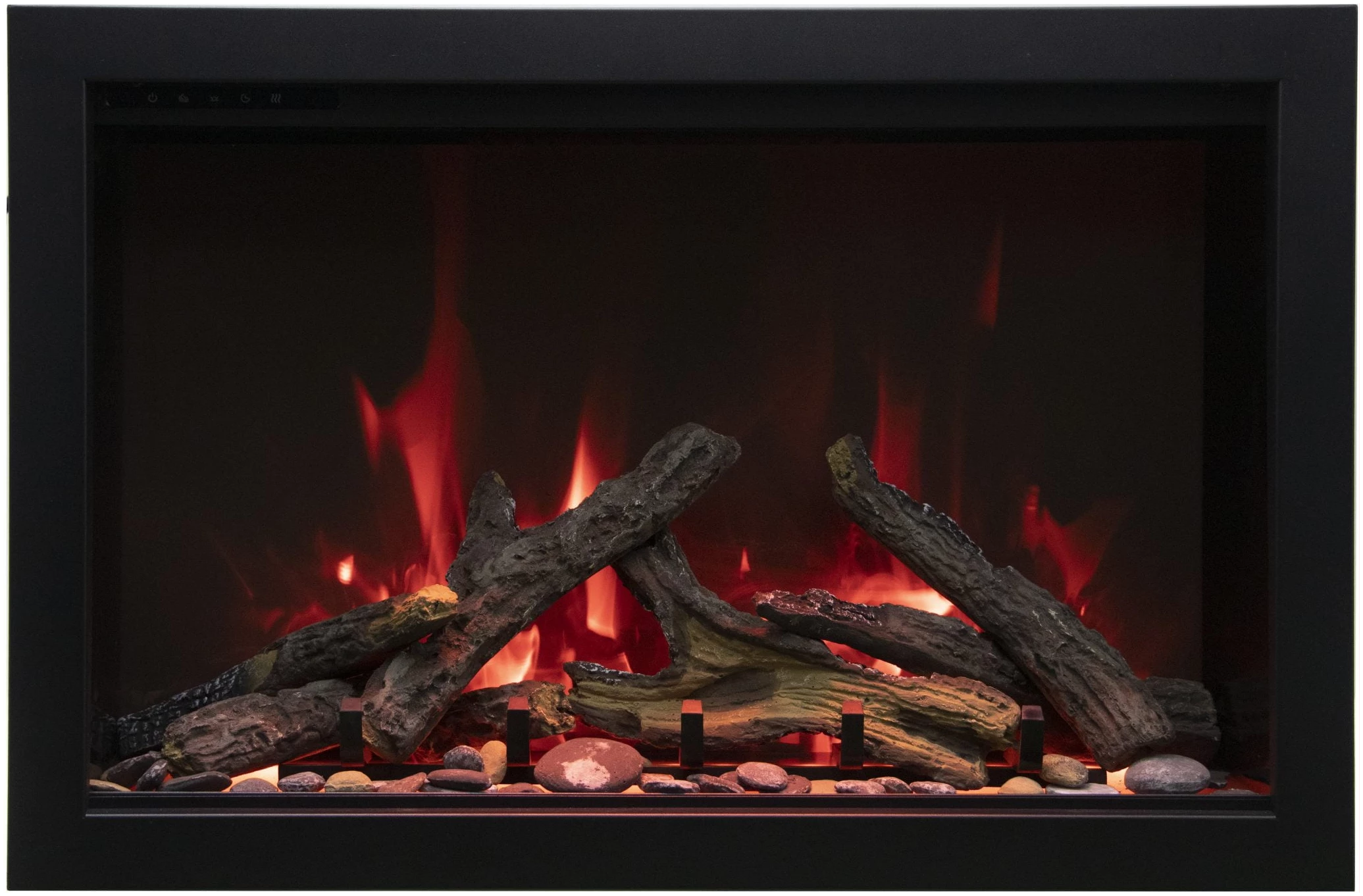 Smart 26” Fireplace – includes a steel trim, glass inlay, 10 piece log set with remote and cord