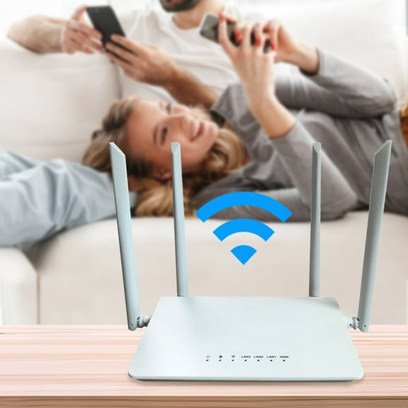 Smart 300Mbps Home Wireless Router, 2.4GHz WiFi Router with Wall Penetration, for Home, Office, High Speed Internet, WiFi Coverage, Network Security, 7.08x4.72x0.79in