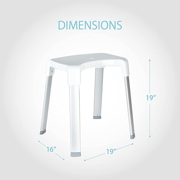 Smart 4 Shower Bench with Backrest Rustproof Non-slip Stool for Shaving Legs