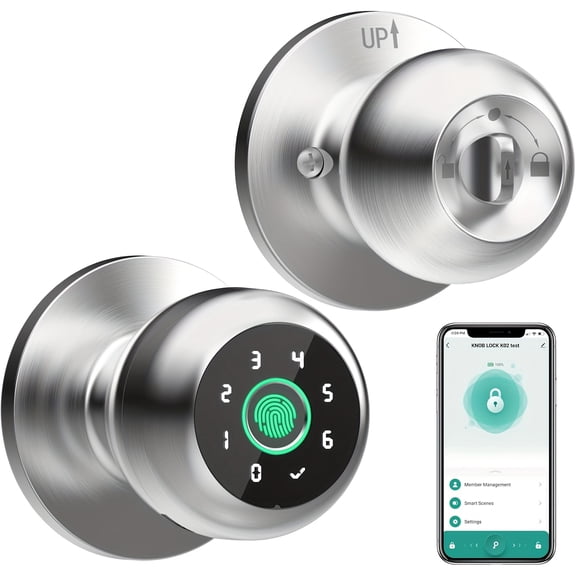 Smart 4-in-1 Fingerprint Door Lock with Keypad, Biometric Handle, App Control & USB-C Charging