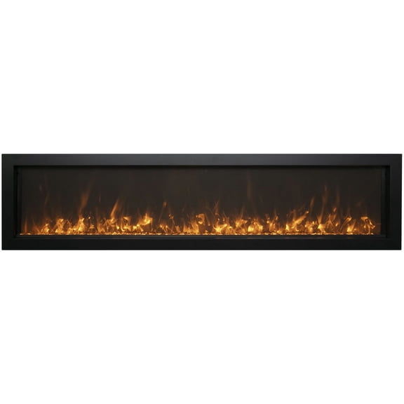 Smart 40 Extra Slim Indoor or Outdoor Electric Built-In only Electric Fireplace with black steel surround