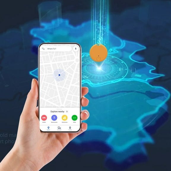 Smart 5.0 Key Finder - Round App-Controlled Tracker for Keys/Bags/Pets, Two-Way Tracking & Long Battery Life