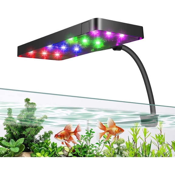 Smart 9W Aquarium LED Light Nano Clip lamp for Aquarium Plant Growth RGB Full Spectrum Aquarium Light APP Control Adjustable Terrarium Light