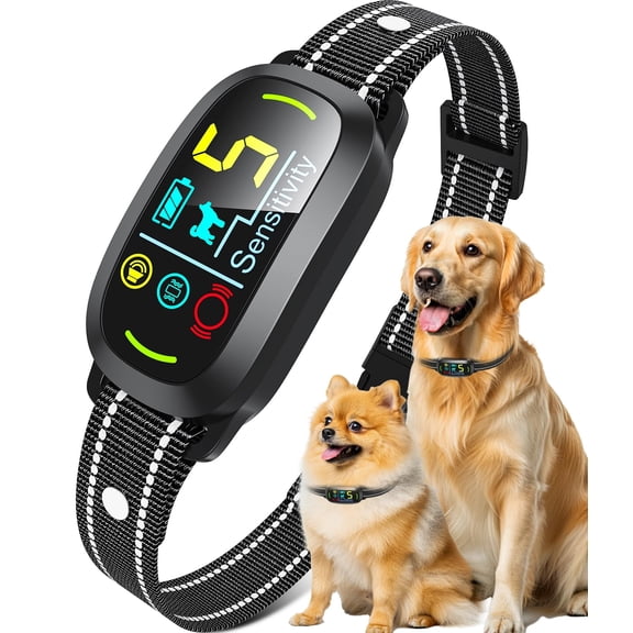 Smart AI Bark Collar, IP67 Waterproof Anti Barking Device, Rechargeable Bark Collar with 5 Sensitivity & Training Modes for Large Medium Small Dogs
