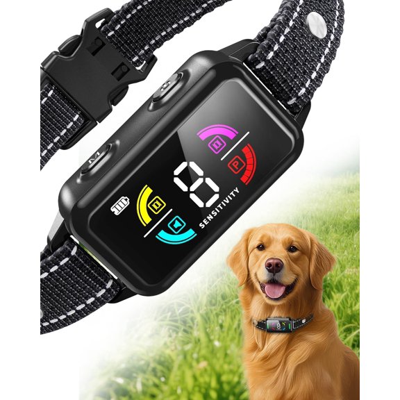 Smart AI Dog Bark Collar 6 Training Modes, 8 Sensitivity Levels, IP67 Waterproof for Small, Medium, Large Dogs
