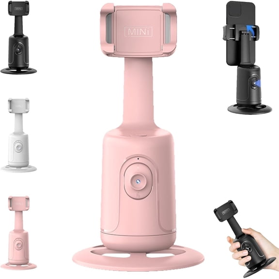 Smart AI Facial Recognition Phone Tripod, Auto Face Tracking Tripod, 360° Rotation Phone Stand with Gesture Control, for Live Vlog, Video,Content Creator