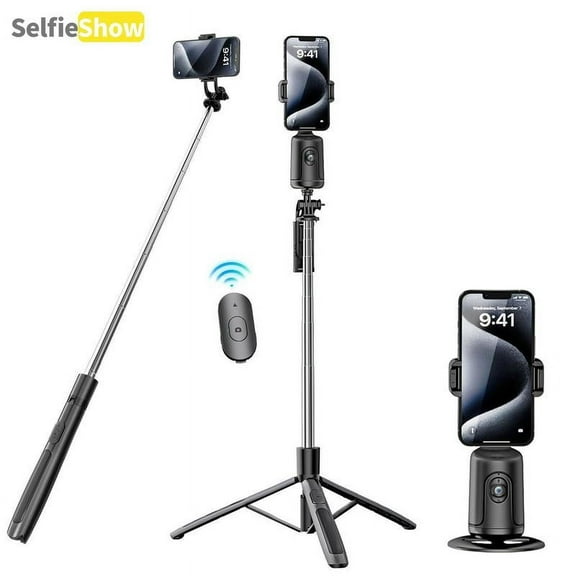 Smart AI Facial Recognition Smartphone Tripod, Photography Accessories, 360 Face Tracking Mobile Phone Pan & Tilt Stand, Outdoor Facial Tracking & Panoramic Tracking & Stabilization for Home
