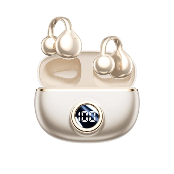 Smart AI Translation Bluetooth Earbuds: Clip-On OWS Open-Ear Bone Conduction Headphones