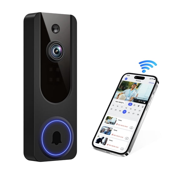 Smart AI Video Doorbell 1080p HD Security Camera with Human Detection, Night Vision & Real-Time Alerts(No Receiver)