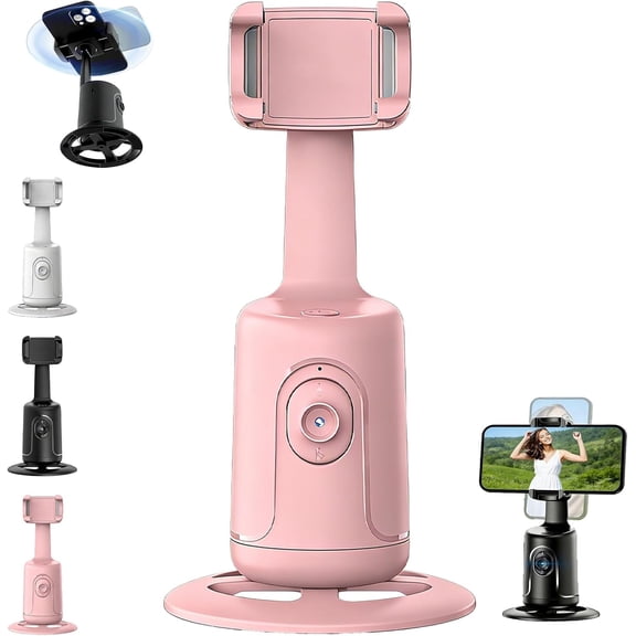 Smart AI facial recognition phone tripod, with adjustable angle and rotation, and 360° AI intelligent gimbal for face tracking. Suitable for Vlog shooting, live streaming, and selfies.