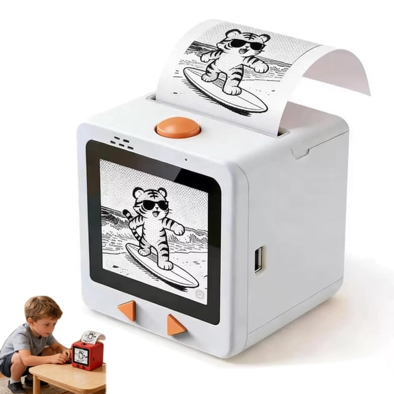 Smart Ai Voice Sticker Printer, Mini Thermal Label Printer with Display, Portable Inkless Sticker Maker for Home, Office, Study & DIY Projects, USB Charging