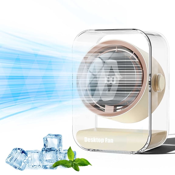 Smart Air Circulation Fan, Desktop Tabletop Fan, 100 Gear Infinite Speed Cooler, Portable Rechargeable Ventilator, 7 Inch Quiet Device for Home and Office