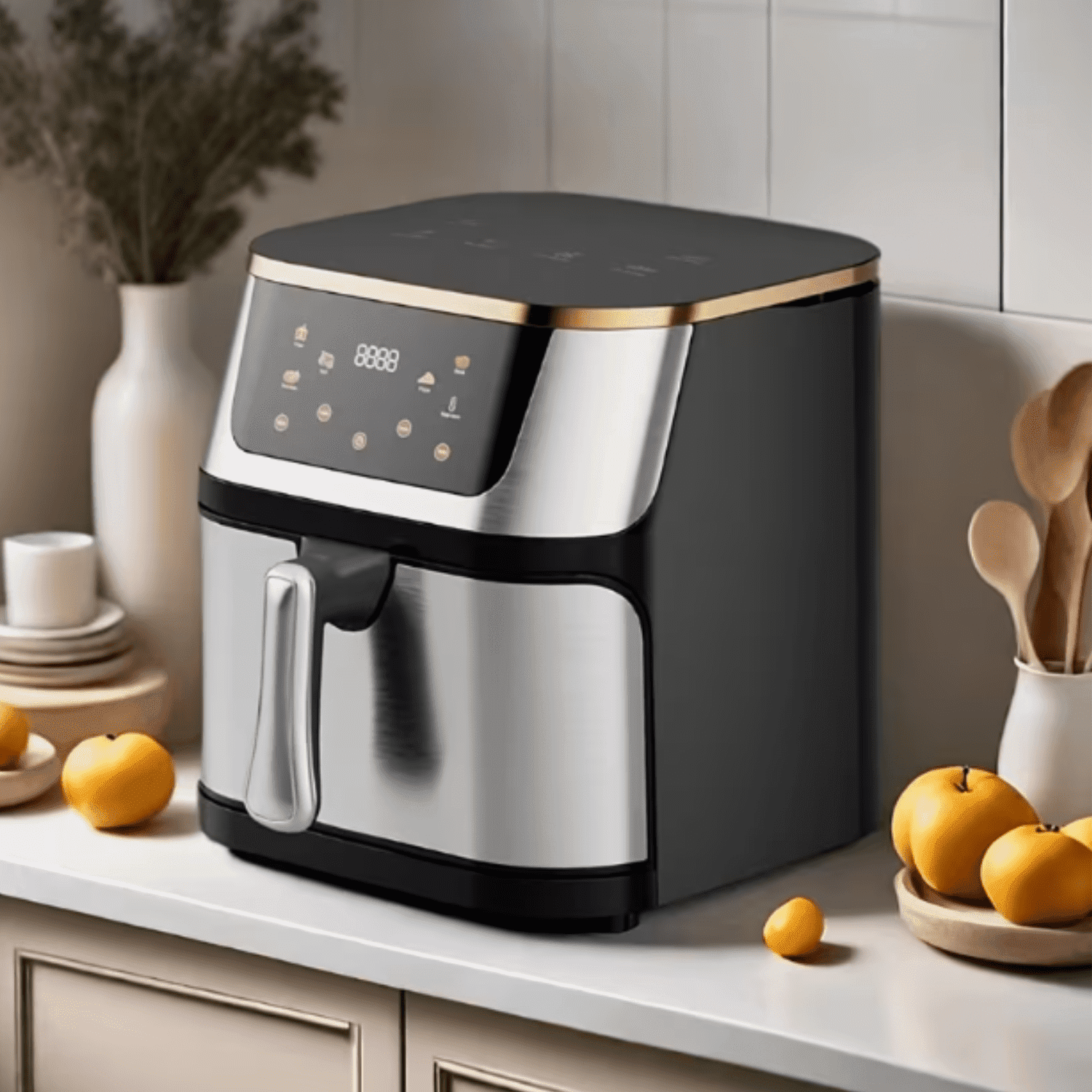 [Smart Air Fryer Oven] Large Capacity | 1pc Smart Cooking Programs, Multifunctional Electric Fryer, Household Kitchen Appliance with Electronic Touch Control-Perfect For Quick & Easy Meals