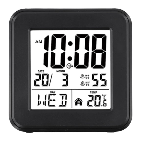 Smart Alarm Clock for Elderly with Large LED Display, Temperature Monitor and Calendar