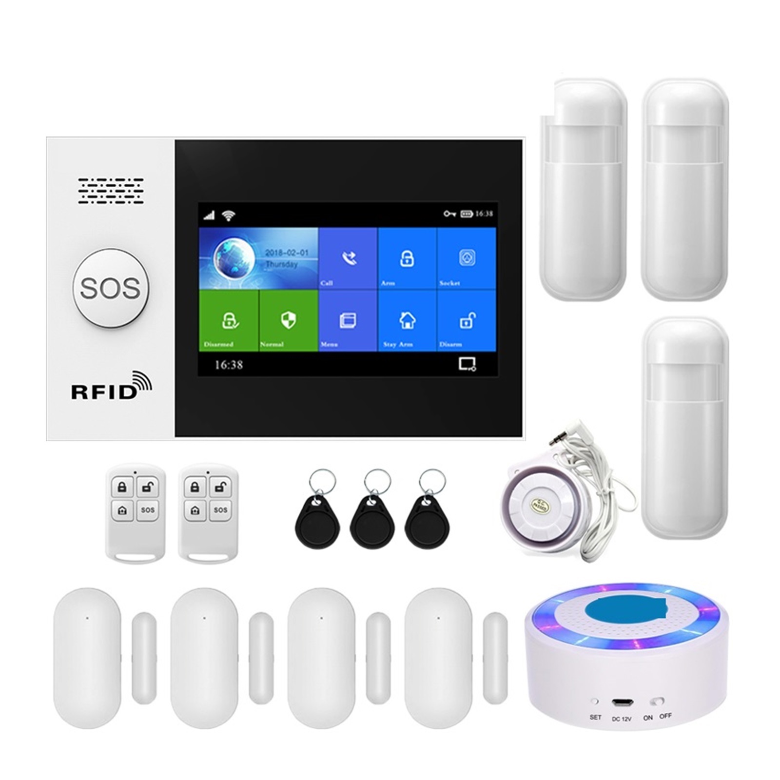 Smart Alarm System Security Home 4G GSM Touch Screen Panel Hub Wireless ...