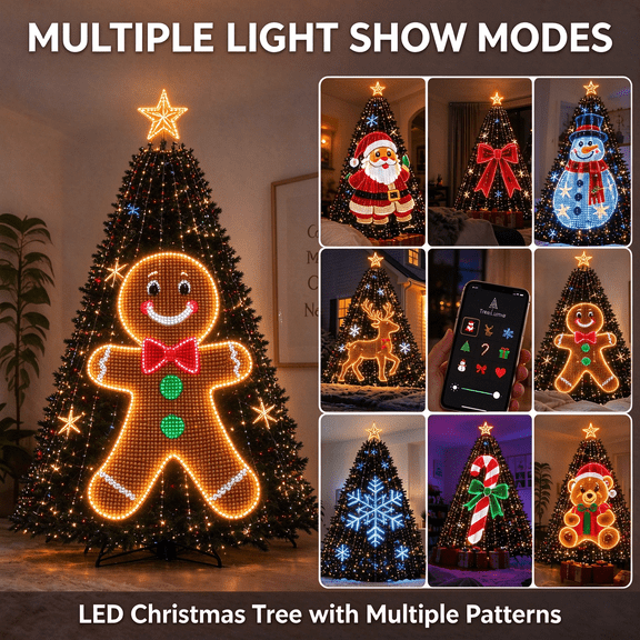Smart Animated Christmas Tree Lights 400 LED 82.7in with App Control & Customizable Colors for Christmas Tree Indoor Outdoor Decor Treelume Christmas Lights by MPOISVA