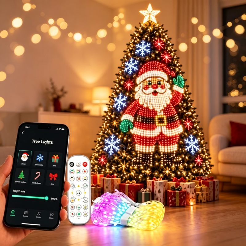 Smart Animated Christmas Tree Lights, 400 LED DIY Pixel Light Show with ...