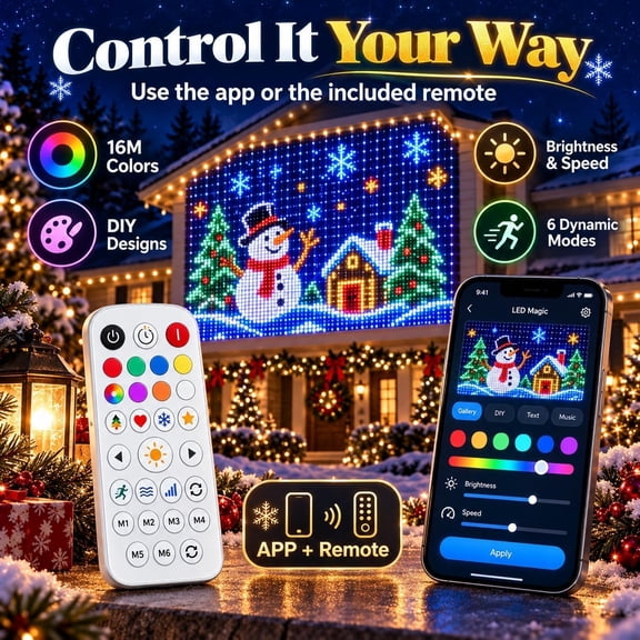 Smart Animated Christmas Tree Lights,App Control Pixel Light Show with DIY Effects,Waterfall Setup for Christmas Tree and Porch Decor