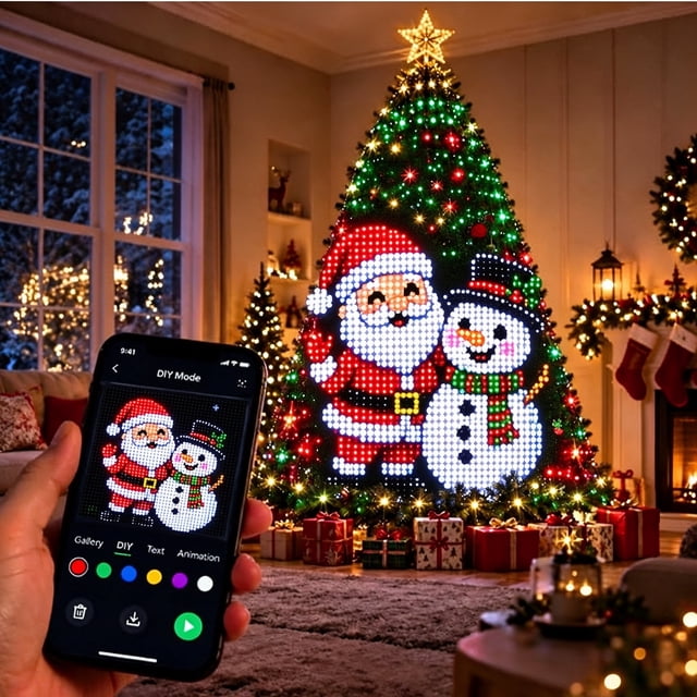 Smart Animated Christmas Tree Lights, App-Controlled DIY Animations ...
